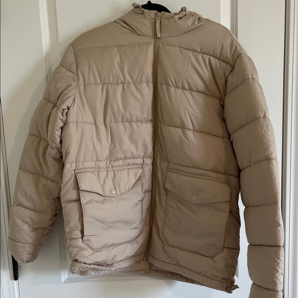 Men's Tan Puffer Jacket NEW With tags